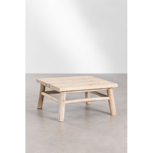 Table Basse Carrée En Bois De Teck (80x80 Cm) Narel Marron Bois Naturel