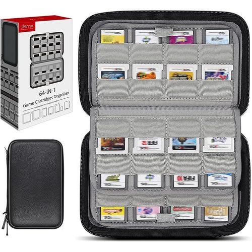 Shiba-Étui De Rangement Pour 64 Jeux 3ds 2ds Ds Ou Switch, Sisma Pochette Rigide Porte-Cartes Pour Ranger Et Organiser Cartouches [3