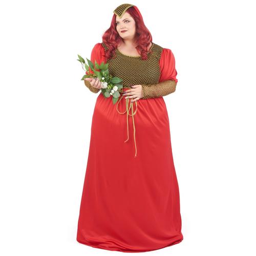 Déguisement Grande Taille Médiéval Rouge Femme - Taille: Xxl