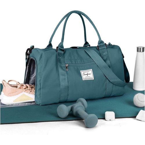 SHIBA-Sac de Sport Femme Homme Sac de Gym avec Compartiment de Chaussures et Poche Humide, Sacs de Voyage Weekender Duffle Bag Fem[9