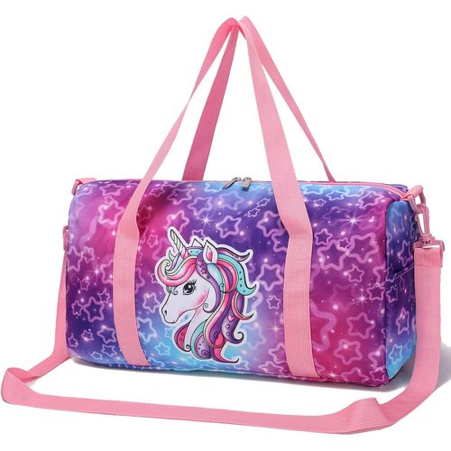 SHIBA-Sac de sport pour fille - Imprimé licorne, 24 x 45 cm, polyester léger, bandoulière réglable, idéal pour le sport, la natati[1