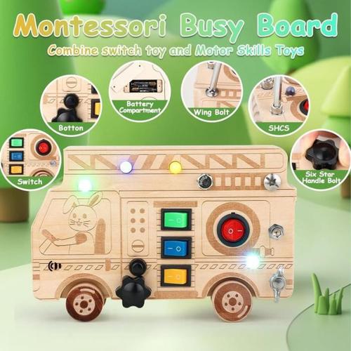 Busy Board Montessori âge 1 an, Planche Activité Montessori Parcours de  Motricité Bébé Enfant Jouets d'activité et de Développement