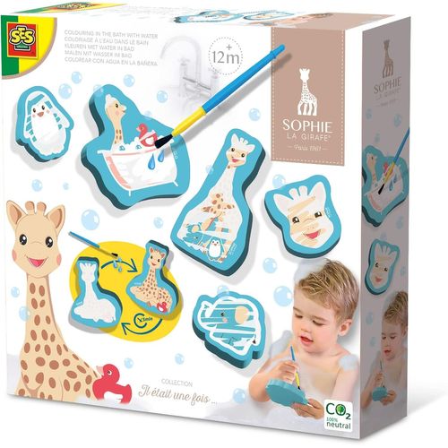 Shiba-| Sophie La Girafe Jouet Bain Magique | 6 Figurines Mousse Réutilisables | Coloriage Magique Bain Avec Pinceau | Peinture À [2