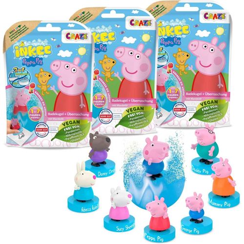 Shiba-Peppa Pig - Pack De 3x Bombes De Bain Enfant, Boules De Bain Surprise Avec Figurine Peppa Pig À L'intérieur - Parfum Sorbet [1