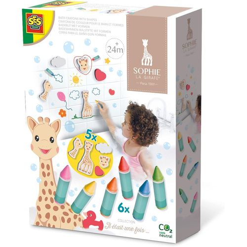Shiba-| Sophie La Girafe Crayons De Bain Bébé | 6 Craies De Bain Lavables + 5 Figurines Mousse | Jeu De Bain Créatif | Dessin Dans[2