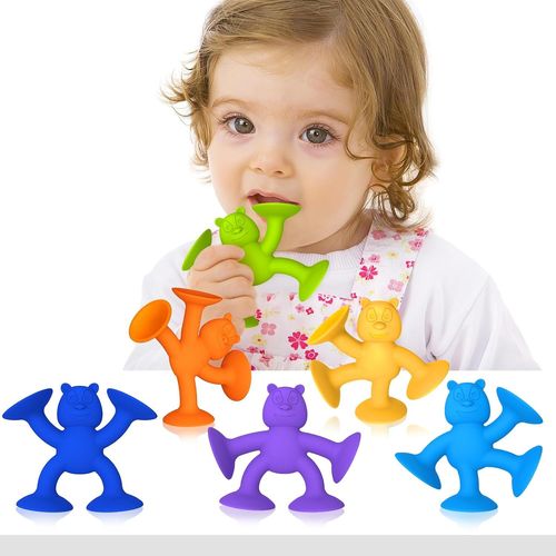 Shiba-Jouet Ventouse Bebe Silicone Jouets De Bain Pour Bébé Jouets De Bain À Ventouse Pour Enfants Jouet De Bain Pour Tout-Petits [5