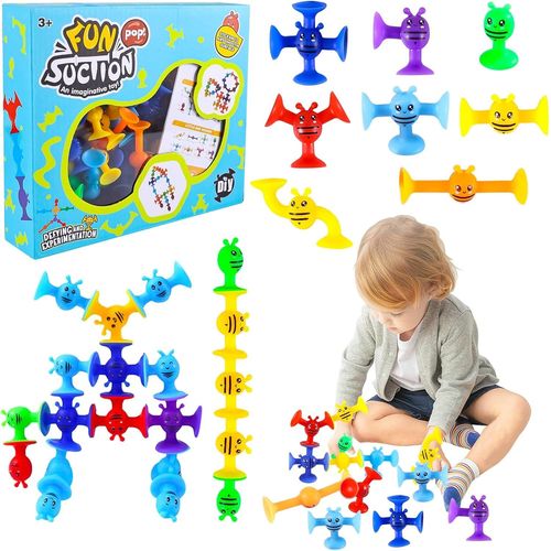 Shiba-76 Pièces Jouets À Ventouse, Jouets Pour Le Bain, Jouets Montessori À Partir De 3 4 5 6 7 Ans, Autisme Sensoriel Briques Sou[5