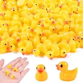 SHIBA-100 Mini Canard en résine, Mini Canards Miniatures en résine Jaune, Miniatures Figurines De Canard en Résine,Mini Canards Ré[1