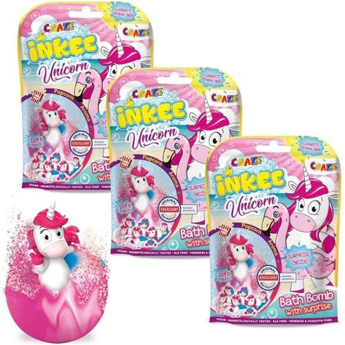 Shiba-Craze Unicorn Beach | Pack De 3 Boules De Bain Surprise , Bombes De Bain Arôme Pop-Corn Avec Surprise À L'intérieur , Testé[3
