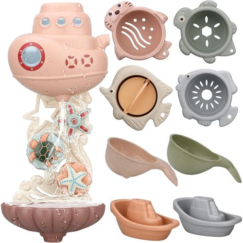 Shiba-Jouets De Bain Pour Bebe, Jouet Bain Bebe 1 An, Jeux De Bain Bébé Enfant 1 2 3 Ans, Jouets D'éveil Cadeau Bebe 1 An Pour Gar[1
