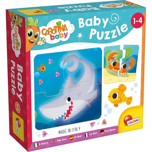 SHIBA-Lisciani - Carotina Baby - 6 Puzzles de la Mer - Puzzles de 4 Pièces Pour Enfants de 1 à 4 ans - Jeu Educatif Avec Animaux M[1