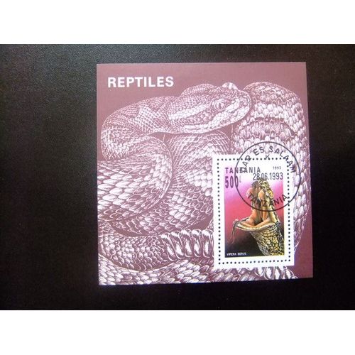 46 Tanzanie Tanzania 1994 / Faune Reptiles Serpents / Yvert Bloc 217 Fu
