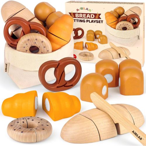 Shiba-Jouets À Pain Bois Bébé, Jouet Jeux De Rôle Éducatif Éveil Montessori, Boulangerie Nourriture Accessoire Dinettes Cuisine, C[4