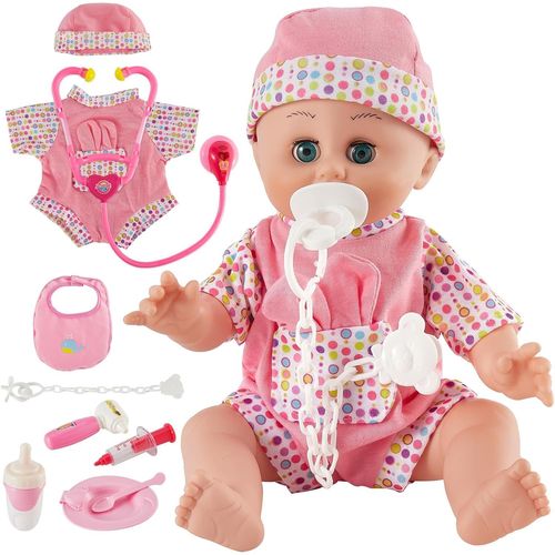 Shiba-Poupon Bébé Qui Parle, Poupée Bébé Malette Docteur Jouet, Ensemble D¿Accessoires Pour Poupée Jeu De Rôle Enfant Cadeau Pour [1
