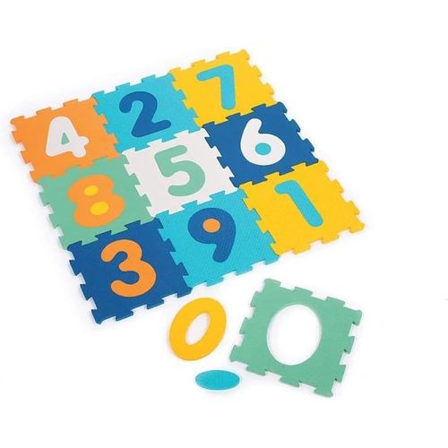 Shiba-Ludi - Tapis Dalles Chiffres - Puzzle Géant 9 Dalles En Mousse - Dès 10 Mois - Éveil Bébé - Développe Le Bien-Être, Le Touch[1