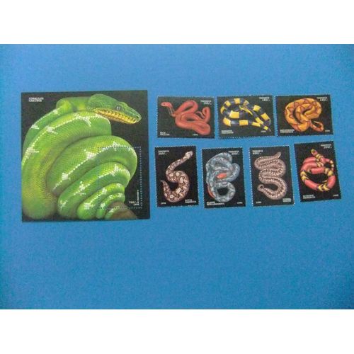 46 Tanzanie Tanzania 1996 / Faune Reptiles Serpents / Yvert 1969 / 1975 + Bloc 289 Mnh
