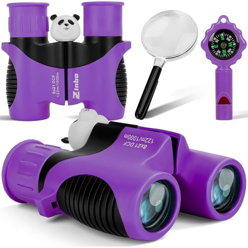 SHIBA-Jumelles pour Enfants 8x21 Haute résolution avec loupe et Boussole sifflet, Jumelles pour Enfants de 3 à 12 Ans, garçons et [1