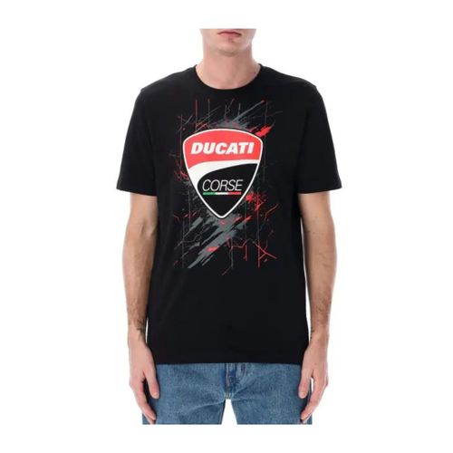 T-Shirt Homme Ducati Corse - Scratched Logo Moto Gp Officiel Noir