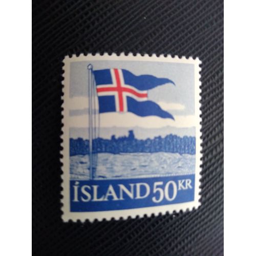 Timbre Islande Y T 287 Drapeau 1958 (040509 )