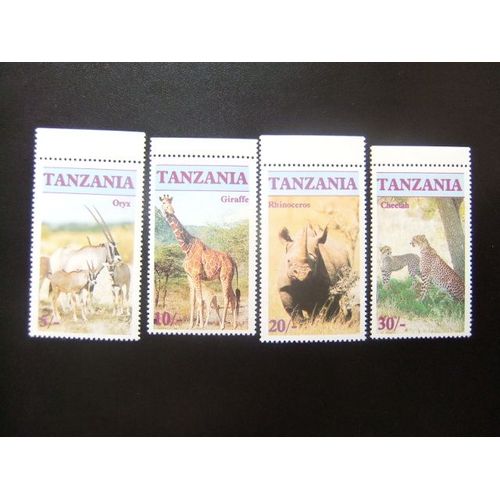 46 Tanzanie Tanzania 1986 / Faune / Yvert 285 / 288 Mnh