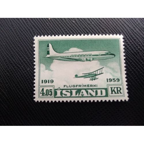 Timbre Islande Y T Pa 31 Douglas Dc-4 Et Avro 504k 1959 (040509 )