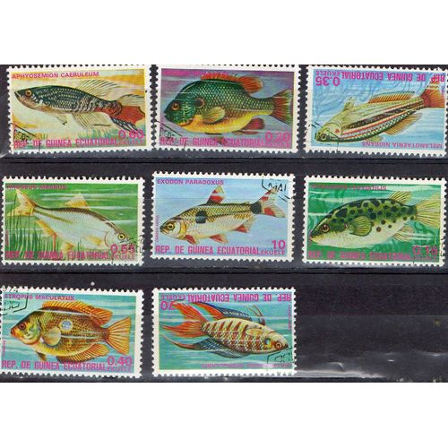 Guinée Équatoriale Timbres Animaux : Les Poissons