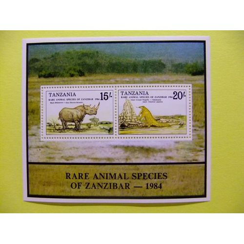 Aa2 Tanzanie 1984 / Animaux Rares De Zanzibar / Yvert 39 Mnh