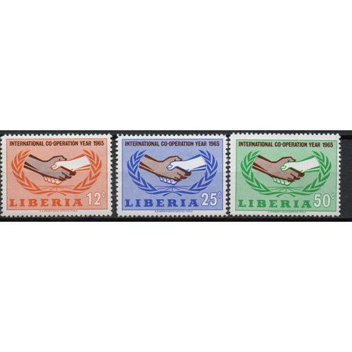 Liberia Timbres Année De La Coopération Internationale 1965