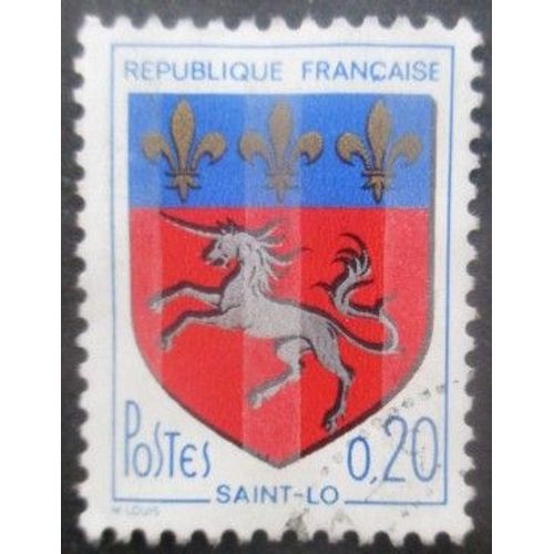 France N°1510c 3 Bandes De Phosphore Armoirie De St Lo Oblitéré