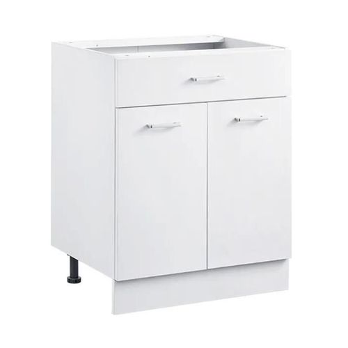 Meuble Bas Cuisine Avec Tiroirs-Vevor-Placard De Cuisine Non Assemblée-60x47,7x81,6 Cm-Avec Glissières De Tiroir Et Étagère-Blanc