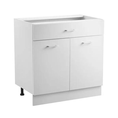 Meuble Bas Cuisine Avec Tiroirs-Vevor-Placard De Cuisine Non Assemblée-80x47,5x81,6 Cm-Avec Glissières De Tiroiret Étagère-Blanc