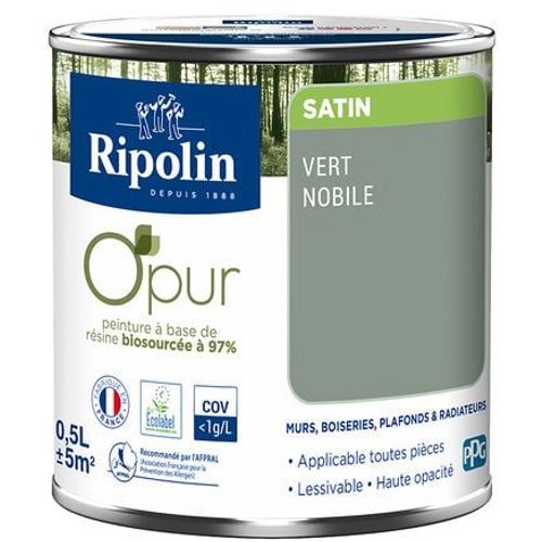 Peinture intérieure Ripolin O'Pur vert nobile satin 0 5L
