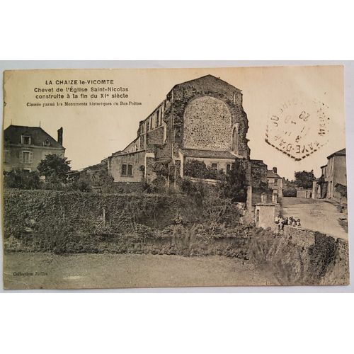 Carte Postale Ancienne, France, Vendée 85, La Chaise Le Vicomte, Chevet De L'Église Saint Nicolas