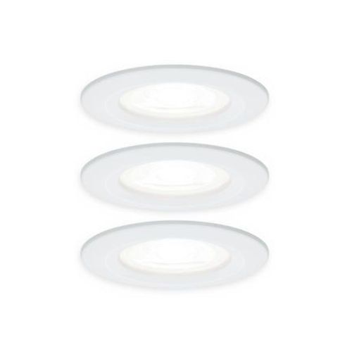 Kit Encastrable Nova Rd Fixe Led Ip44 3x6 5w 4000k 230v Gu10 51mm Blanc Dép/Alu Zinc