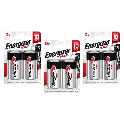 ENERGIZER Lot de 3 Blisters de 2 Piles Max LR20 D
