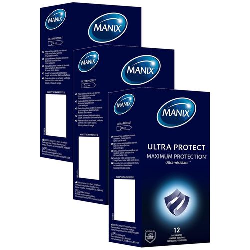 Manix Lot De 3 Boites De 12 Préservatifs Ultra Protect