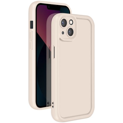 Coque Pour Iphone 13 Silicone Soft Touch Bordures Surélevées Beige