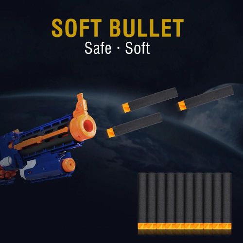 400pcs 7.2cm Soft Safety Eva Foam Refill Bullets Fléchettes Pour Enfants Toy Gun (Noir)