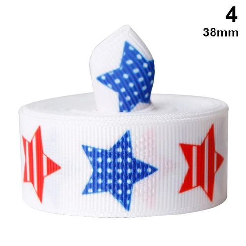 Ruban Côtelé Ceinture Côtelée Transfert De Chaleur Simple Face American Independence Day Éléments Composition 38mm,4