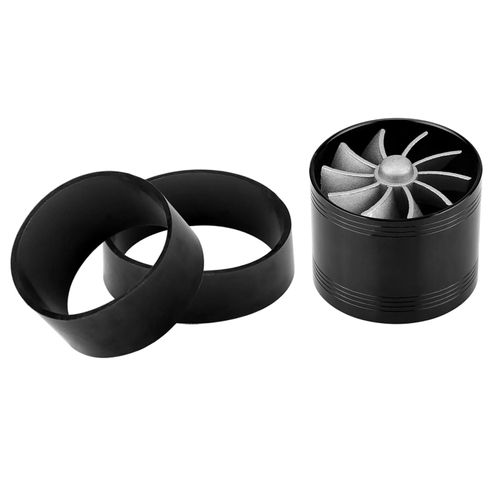 64mm Voiture Admission D'air Turbonator Monoventilateur Turbine Super Chargeur Gaz Économiseur De Carburant Turbo Noir