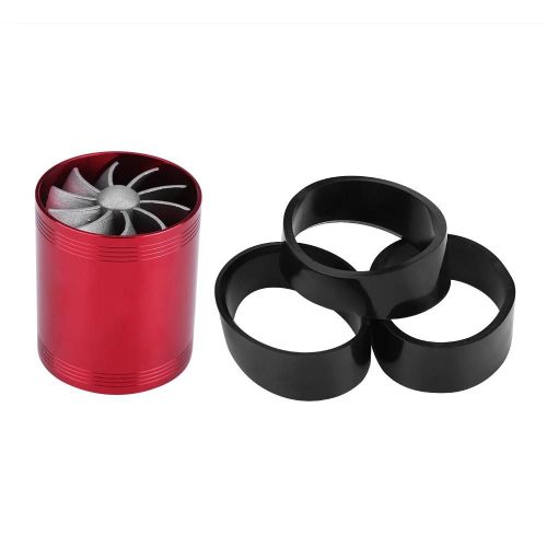 Turbonateur D'admission D'air De Voiture En Aluminium Turbine À Double Ventilateur Super Chargeur Économiseur De Carburant À Gaz Turbo Rouge