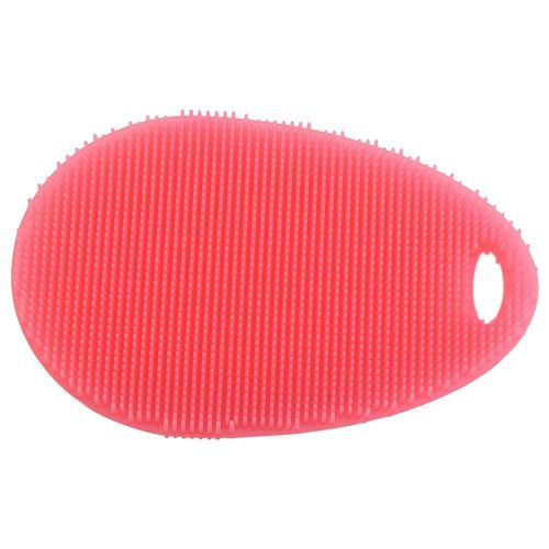 Vaisselle en silicone souple Lavage Brosse de nettoyage Cuisine Maison Récurage Outil de lavage (rouge)