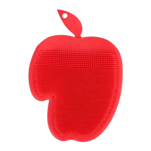 Éponge à vaisselle en silicone Brosse de nettoyage de fruits de légumes antidérapante Gant de cuisine Gadget (rouge)