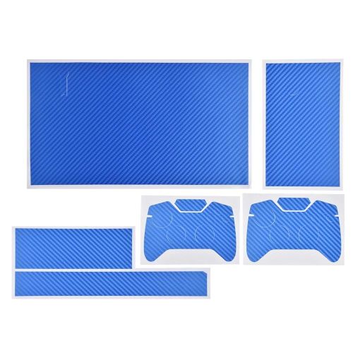 Protecteur De Contrôleur De Console En Fibre De Carbone Autocollant Wrap Cover Protector Pour Xbox One (Bleu)