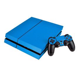 Housse De Protection Film Autocollant Pour Sony Playstation 4 Ps4 Console De Manette Bleu