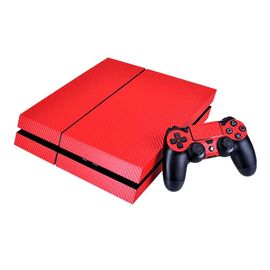 Housse De Protection Film Autocollant Pour Sony Playstation 4 Ps4 Manette Console Rouge