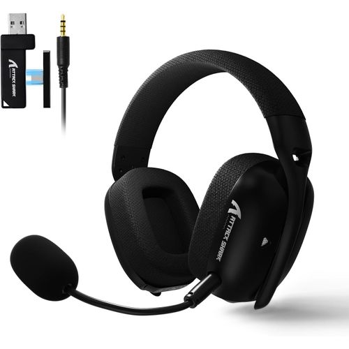 GOUTS ET COULEURSAttack Shark L80Pro Casque De Jeu Sans Fil Ultraléger, Son Surround 7.1, Avec Double Micro Pliable, Tri-Mode (Filaire 2,4 Ghz/Bt/3,5Mm), Haut-Parleur 40 Mm, Pour Pc/Mac/Ps/Xbox, Noir