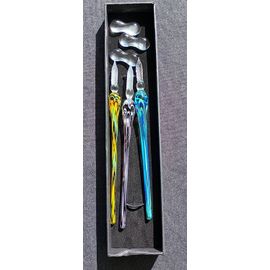 Lot De 3 Plumes En Verre Pour Aquarelle
