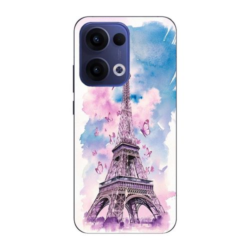 Coque Pour Oppo Reno 13 5g Tour Eiffel Papillon Coloré Maniacase