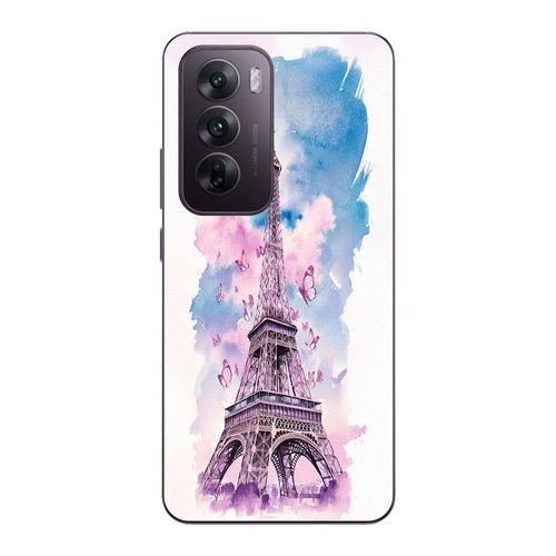 Coque Pour Oppo Reno 12 5g Tour Eiffel Papillon Coloré Maniacase